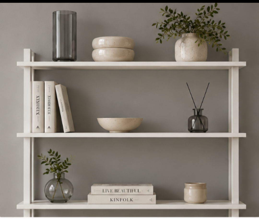 3-Tier Wall Shelf – Modern Floating Bookshelf for Living Room & Bedroom White Wall Shelf – Minimalist 3-Tier Display Shelf Floating Wall Bookshelf – 3-Tier Storage & Display Shelf